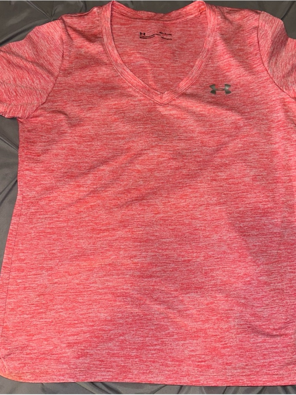 Under Armour Girls' Heather Coral V-Neck Performance Tee